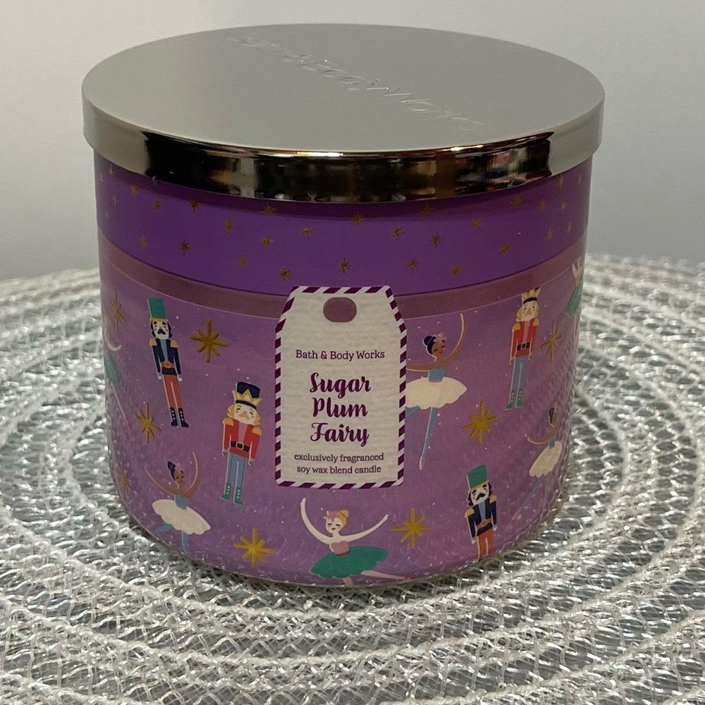 BBW Sugar Plum Fairy 3 Wick Scented Candle NWT